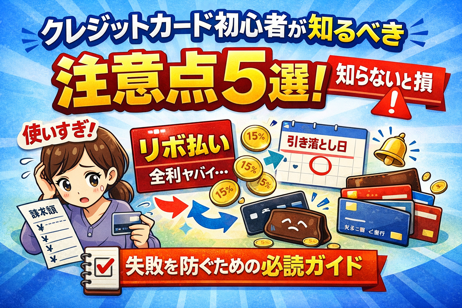 クレジットカード初心者の注意点